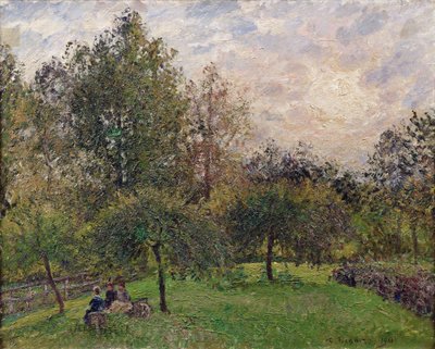 Manzanos y álamos al atardecer, 1901 de Camille Jacob Pissarro